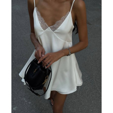 Стильна елегантна жіноча сукня з шовку преміум та мережива, регульовані бретелі, молоко+чорний, 42-44 likes-252097 Стильна елегантна жіноча сукня з шовку преміум та мережива, регульовані бретелі, молоко+чорний, 42-44 likes-252097
