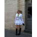 Стильний трендовий жіночий костюм: спідниця-клеш та укорочений піджак блакитного кольору 46-48 літній повсякденний likes-271627 Стильний трендовий жіночий костюм: спідниця-клеш та укорочений піджак блакитного кольору 46-48 літній повсякденний likes-271627
