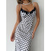 Стильне повсякденне жіноче плаття-міді в горошок на бретелях з мереживом і розрізом, білий 42-44 likes-551978 Стильне повсякденне жіноче плаття-міді в горошок на бретелях з мереживом і розрізом, білий 42-44 likes-551978