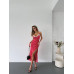 Елегантна романтична літня сукня міді в горошок на бретелях з мереживом та розрізом, біла, 42-44 likes-499902