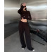 Трендовий жіночий довгий весняний сет: футболка та штани вільного крою, шоколадний 42-46 likes-573439 Трендовий жіночий довгий весняний сет: футболка та штани вільного крою, шоколадний 42-46 likes-573439